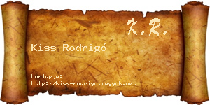Kiss Rodrigó névjegykártya